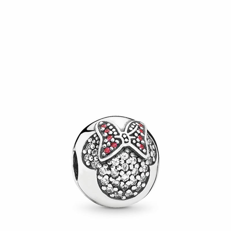 Pandora Disneyr, Minnie Pavé Clip - Sterling Silver/Red/Cubic Zirconia - Canada | ES9432FR